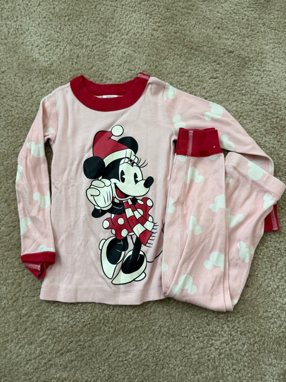Hanna Andersson Minnie Mouse Pink Holiday Pajama Set